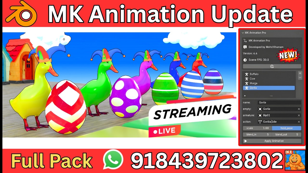 MK Animation Addon | How make Long Slide Game in Blender