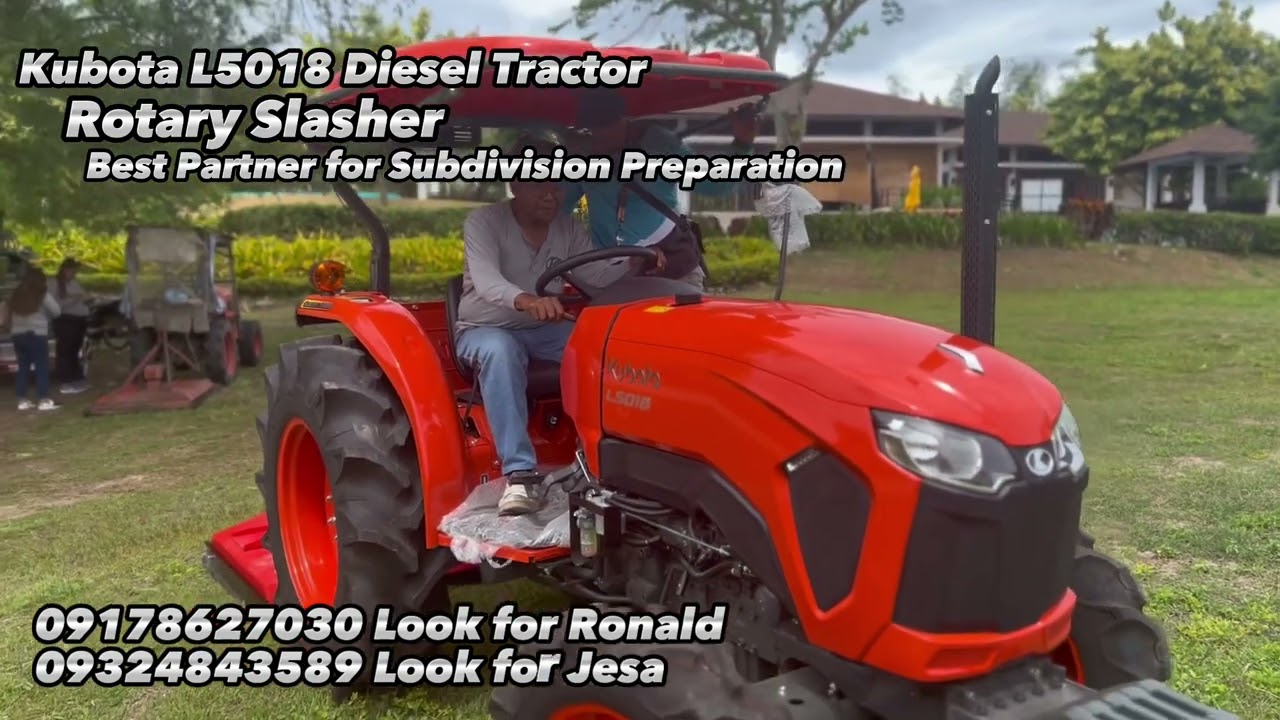 Kubota L5018 Diesel Tractor with Rotary Slasher / Mower delivered to Batangas
