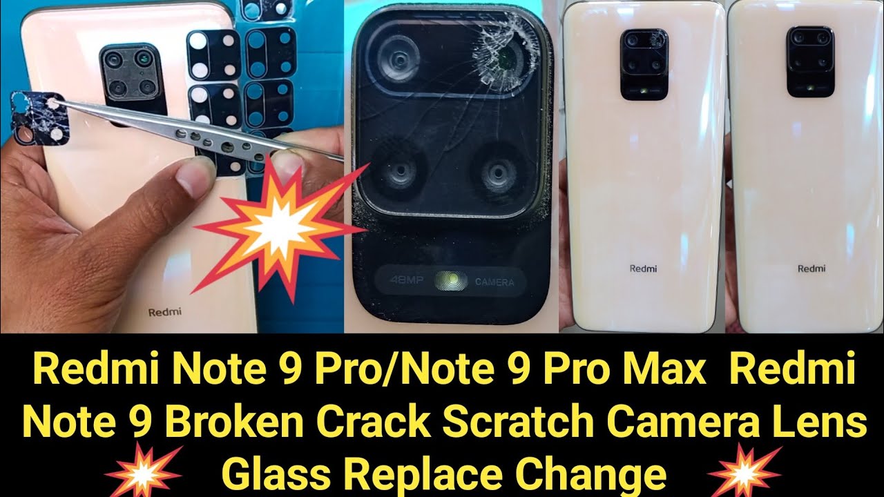 Redmi Note 9 Pro Broken Camera Lens Glass Replacement Change/How To replace Camera Lens Note9proMax