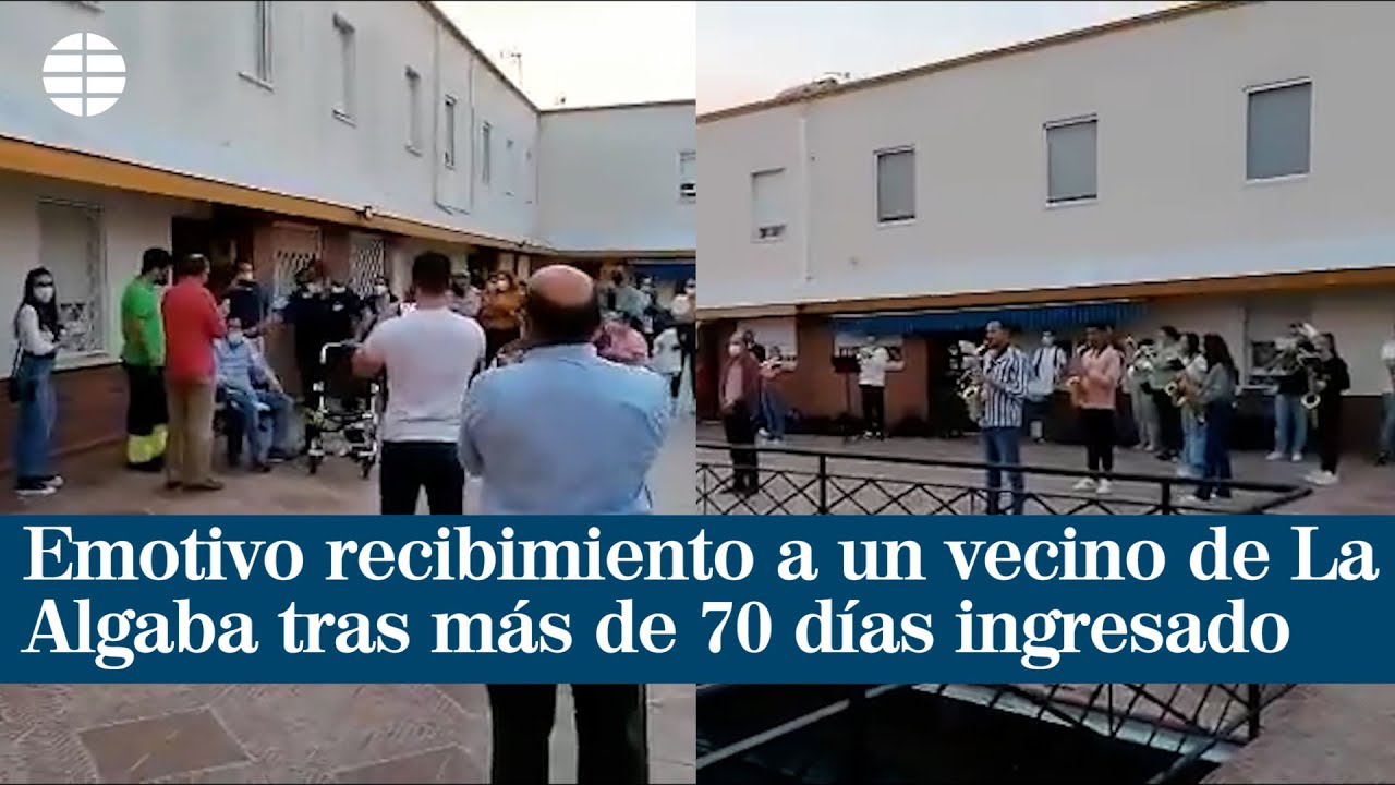 Emotivo y musical recibimiento a un vecino de La Algaba tras m&aacute;s de 70 d&iacute;as ingresado por la Covid