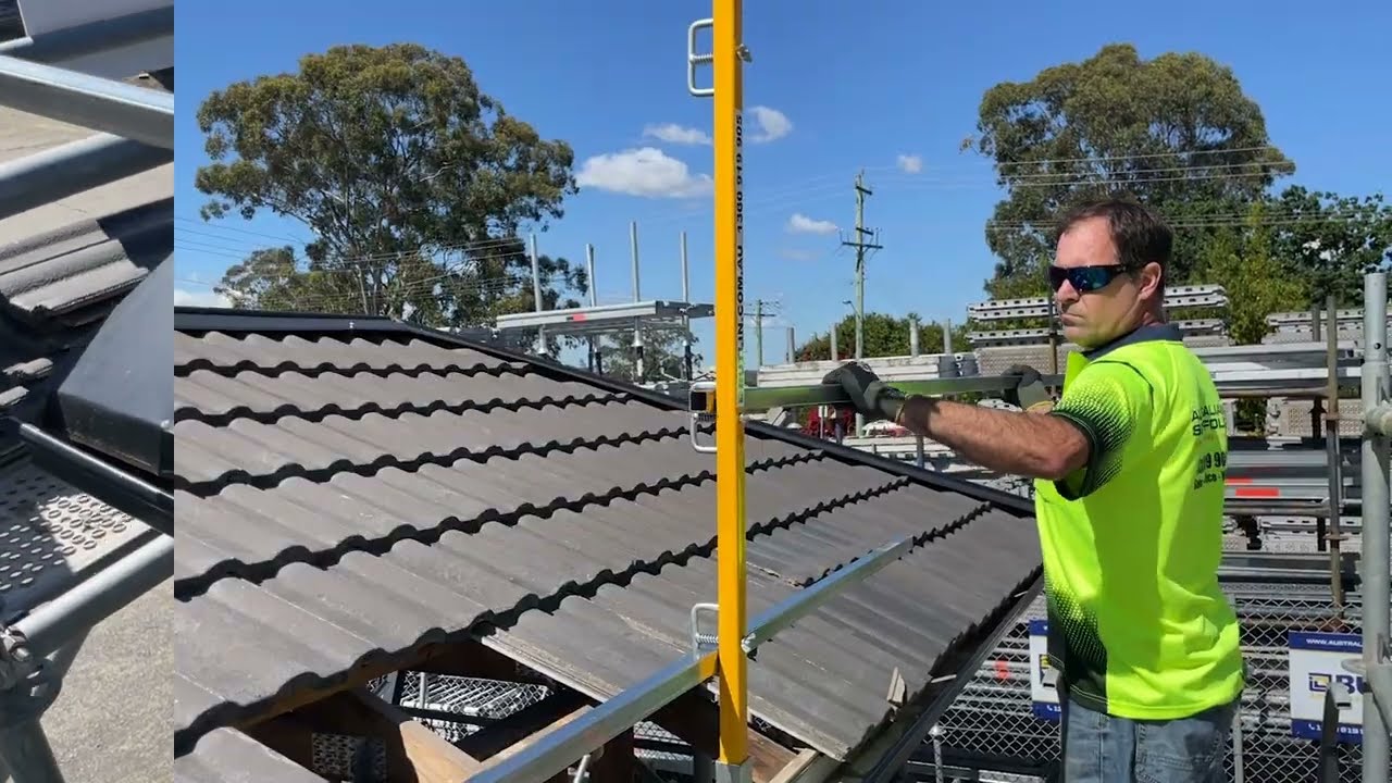 Safety Rail Edge Protection - Tile Roof Bracket Installation