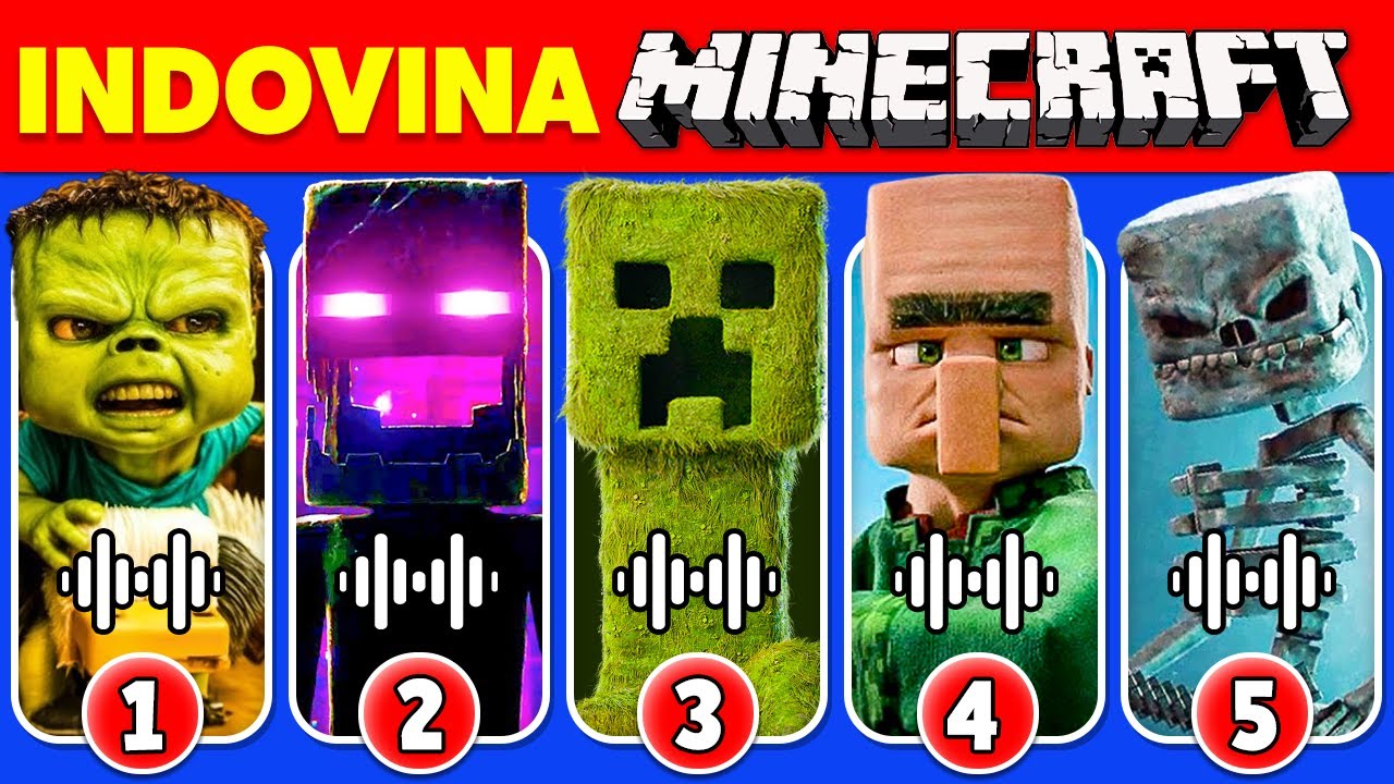 Indovina il Personaggio la VOCE + EMOJI di Minecraft - Il Film 💎⛏️Steve💚Garrett❤️Chungus🐷Villaggi