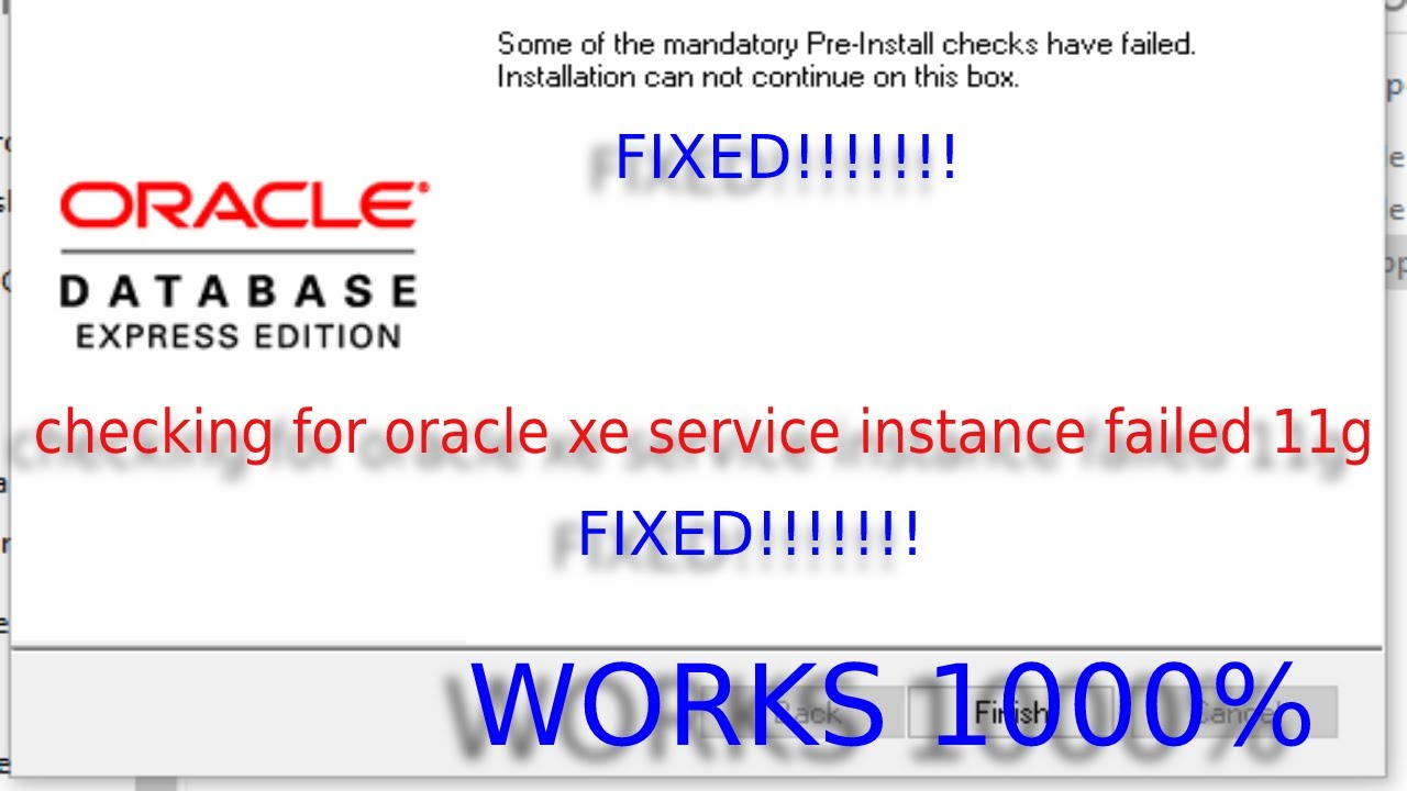 Проверка экземпляра службы Oracle XE завершилась сбоем 11g | некоторые обязательные проверки пере...