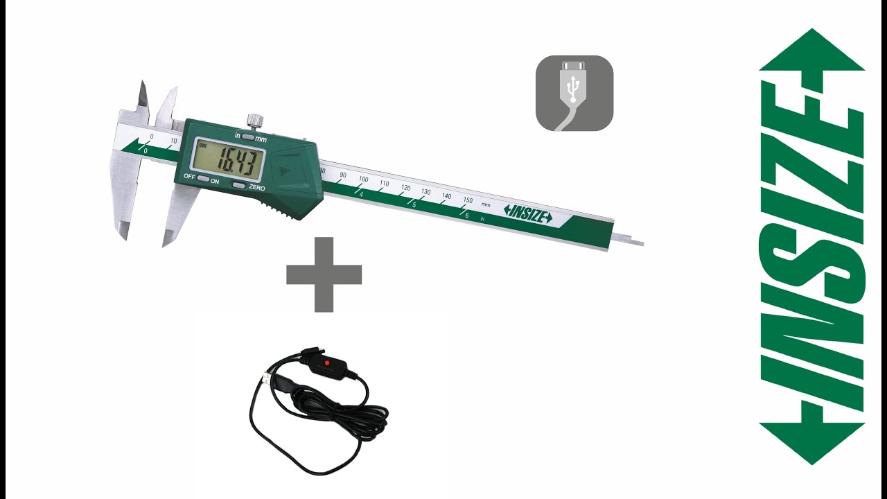 Přenos dat: USB kabel INSIZE + digitální posuvné měřítko INSIZE série 1108