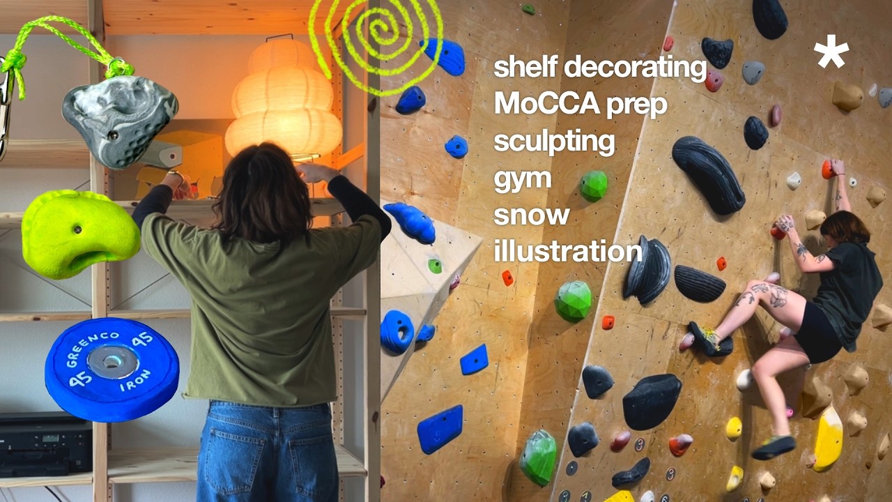 Медленный видеоблог из Огайо | Переставляю вещи на полке, леплю крошечные зацепы для скалолазания...