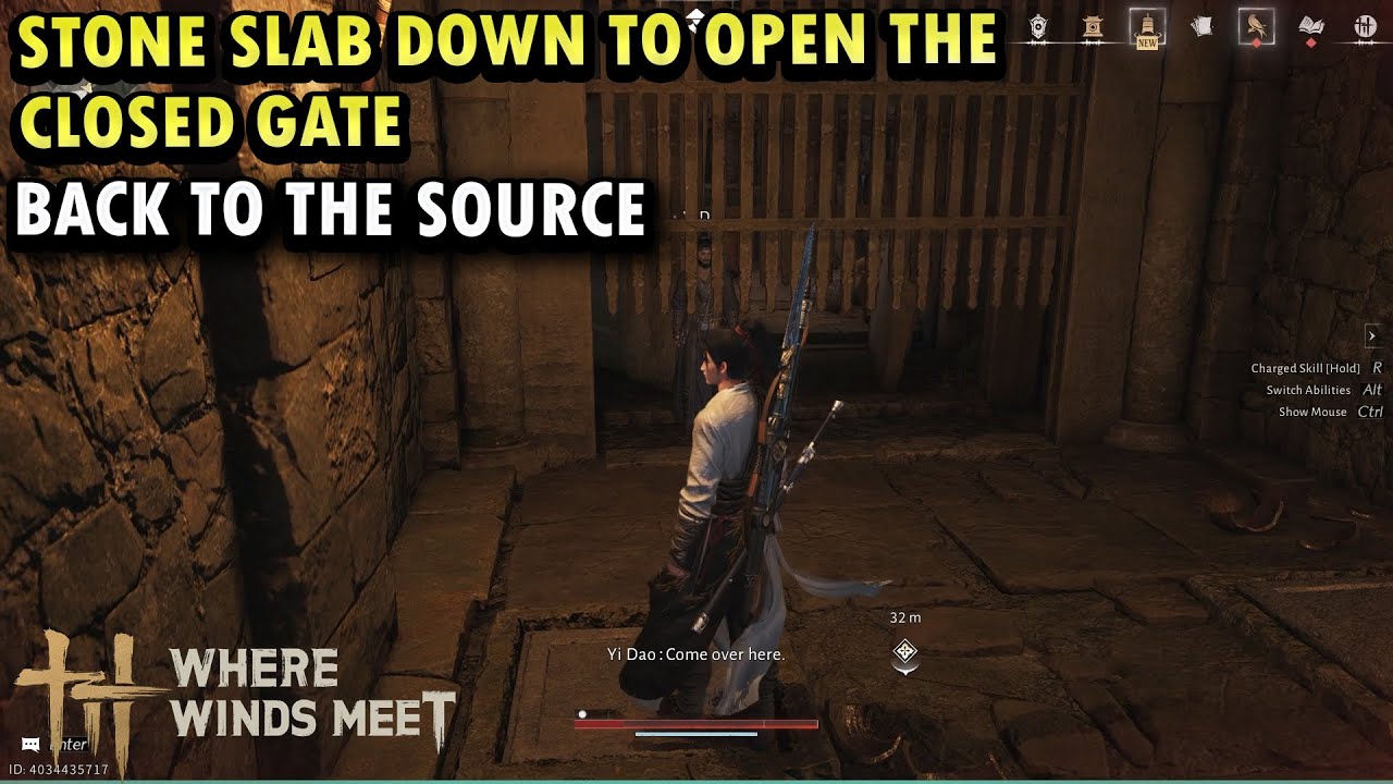 Where Winds Meet : How to Solve Puzzle (Hold the Stone Slab Down to Open the Closed Gate) Guide