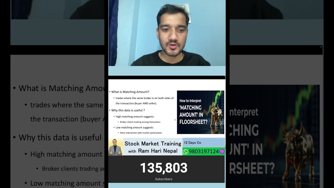 How to Interpret Matching Amount in Floorsheet? Stock Market Analysis by Ram Hari Nepal