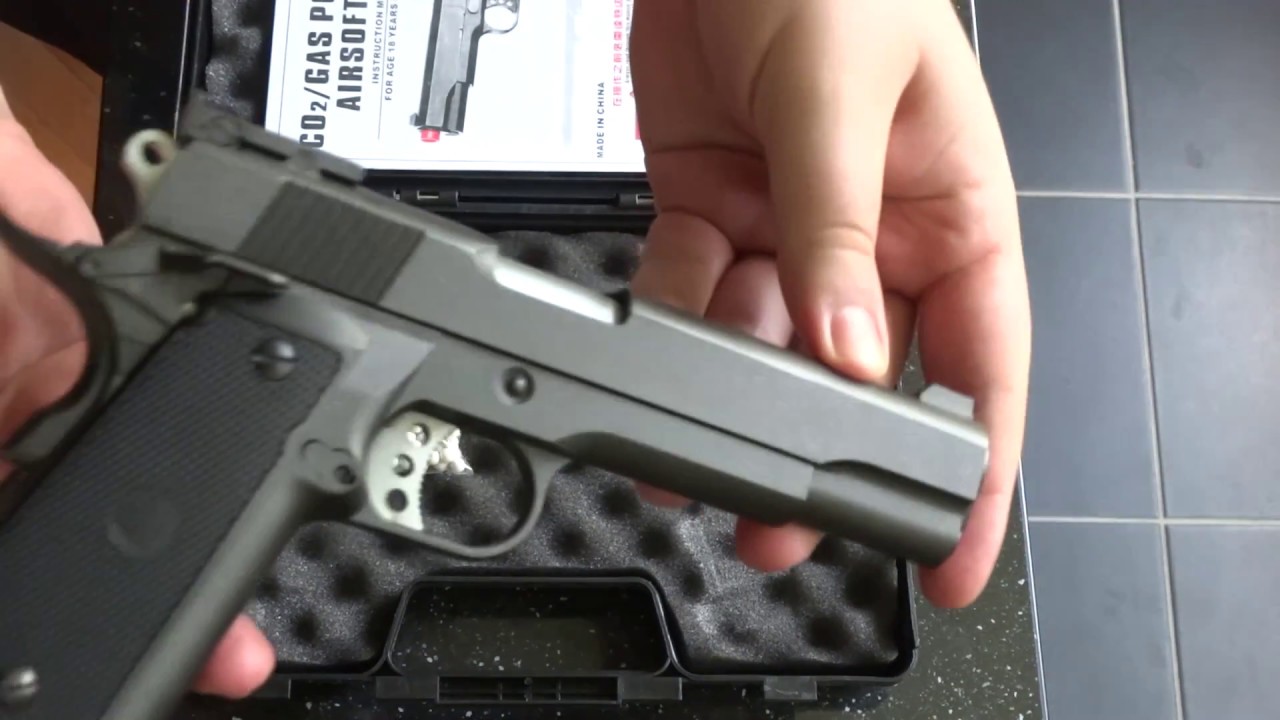 WELL G191 CO2 - Colt 1911 Hi-Capa 5.1 - airsoft unboxing / review [HUNGARIAN / MAGYAR]