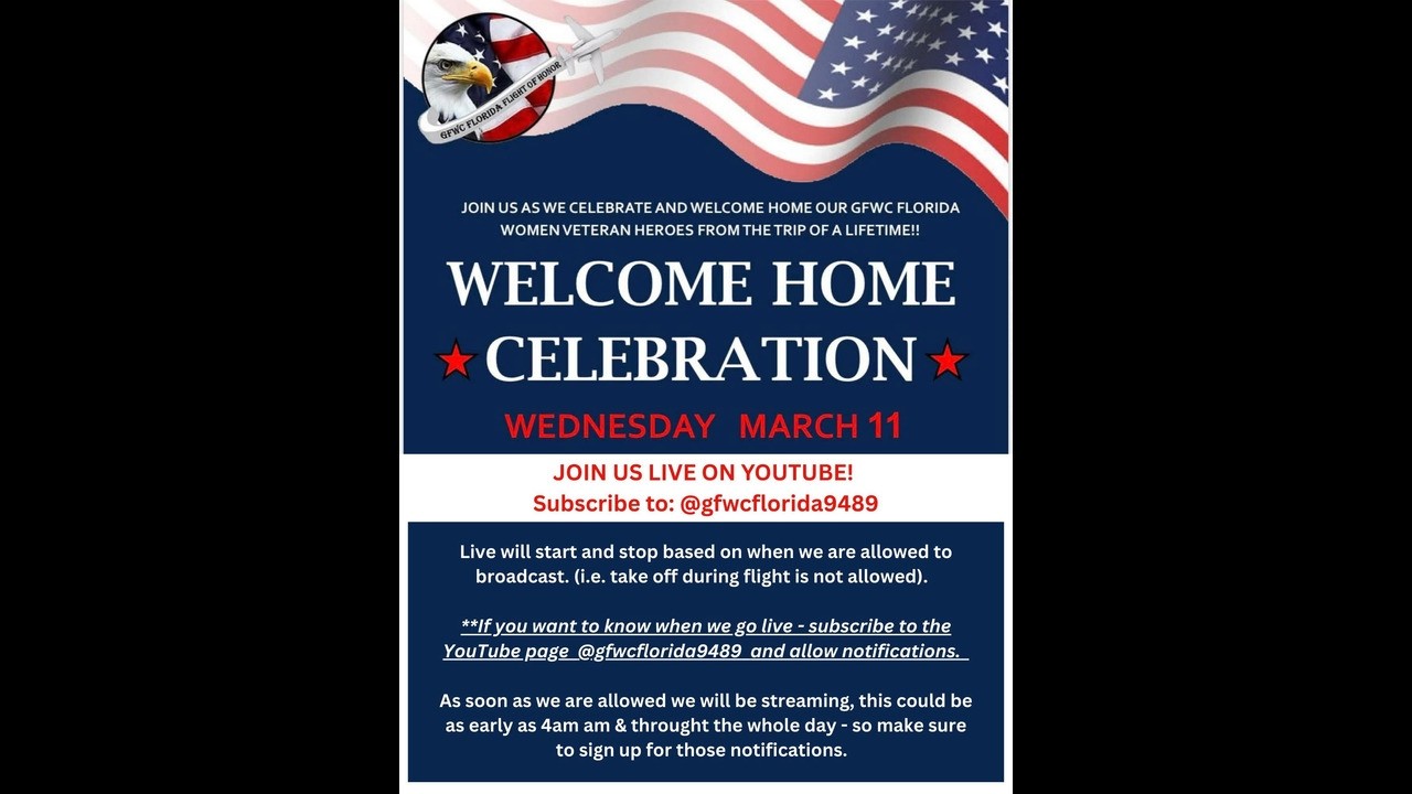 GFWC Florida Live Stream #GFWCfloridaFlighttoHonor #Live #womenveterans