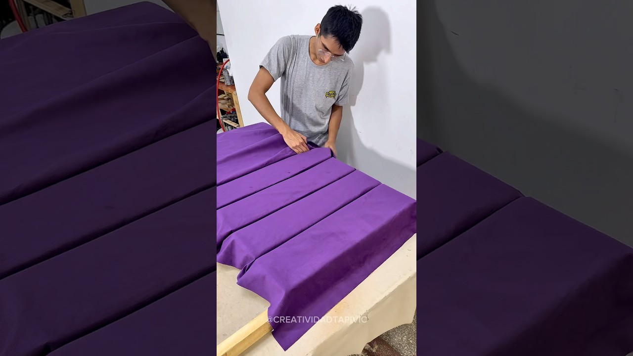 Respaldo de cama tipo canel&oacute;n #tapiceria #diy #costuraamano #tapicero #shorts