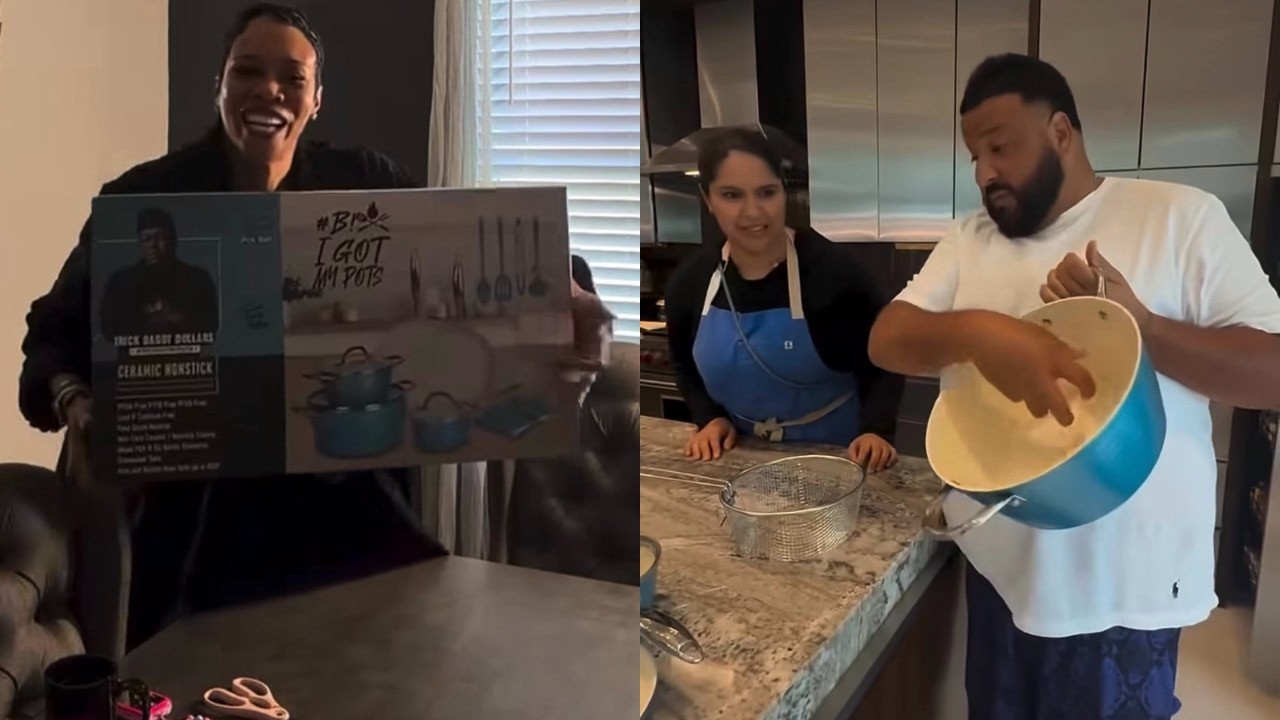 Dj Khaled & Tia Kemp Reacts To Trick Daddy's Cooking Utensils🤔