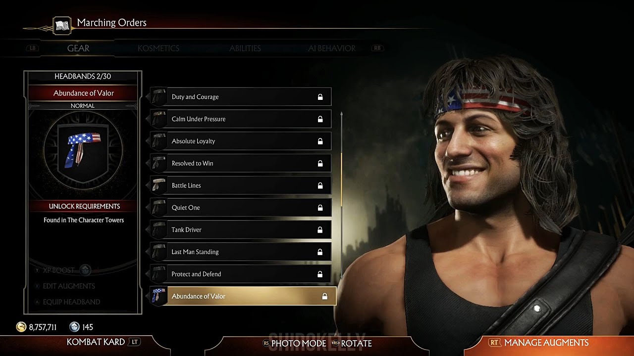 Mortal Kombat 11 : Rambo Character Customization / All Outfits & Gear