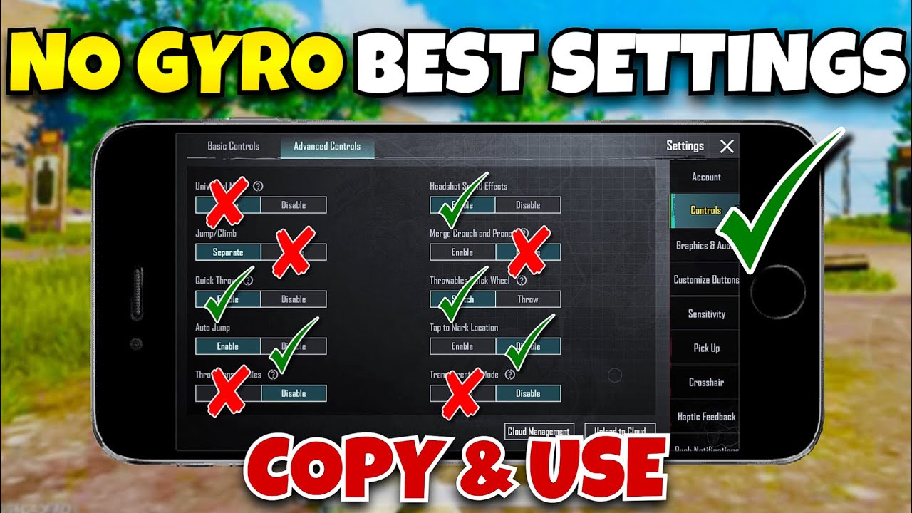 Лучшие настройки PUBG MOBILE без гироскопа🔥Новые лучшие настройки, просто скопируйте и используйте☑️
