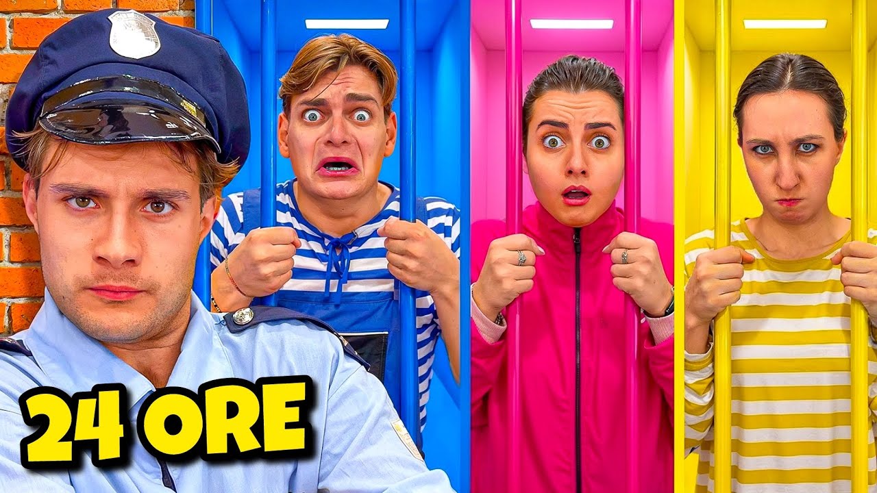 SOPRAVVIVIAMO NELLA PRIGIONE NEL TUO COLORE PER 24 ORE CON I NOSTRI AMICI! CHALLENGE 😱🔥