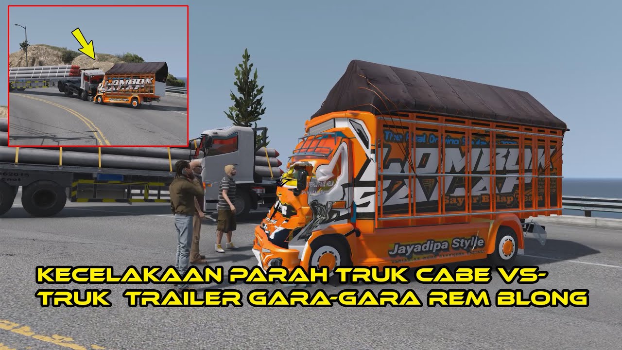 TRUK LAKA, TABRAKAN TRUK CABE VS TRUK TRAILER,, KECELAKAAN PARAH