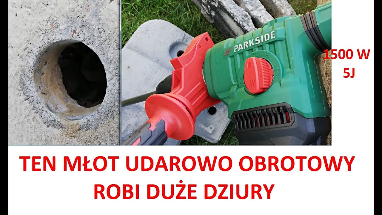 PARKSIDE Młotowiertarka 1500 W PBH 1500 F6 & 5 J wymiata bez trudu