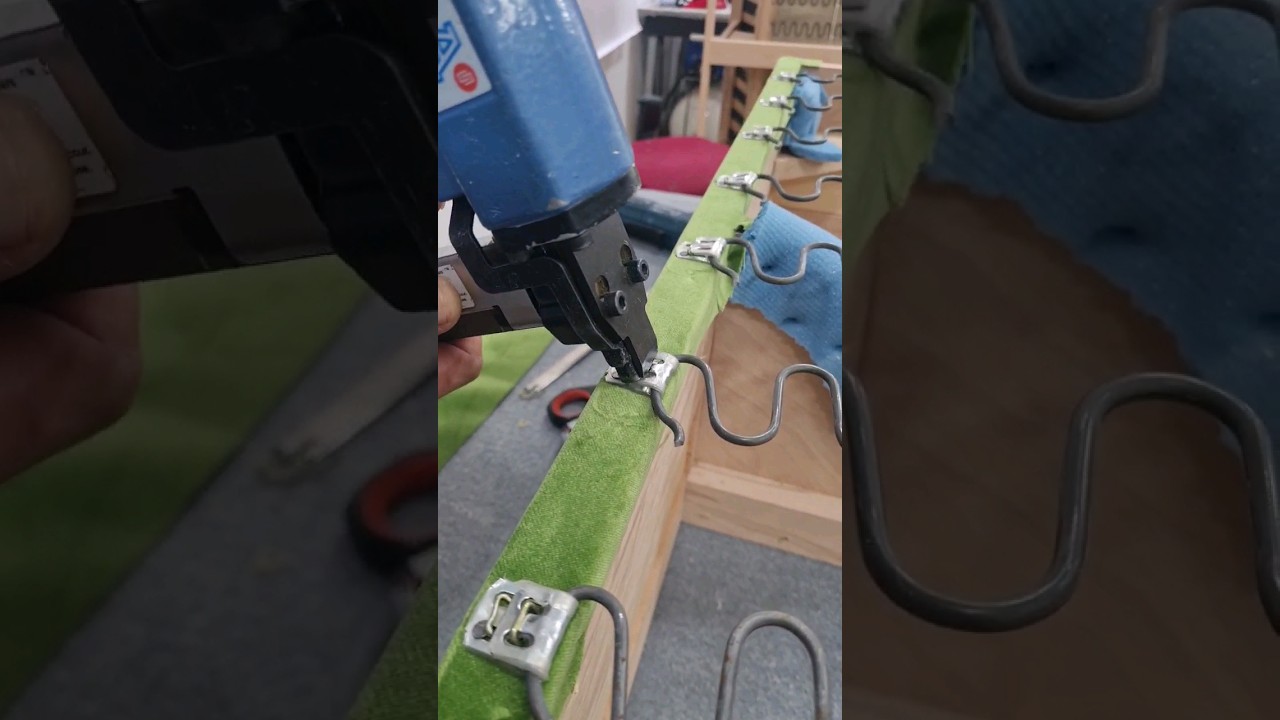Attaching New Springs to a Bespoke Sofa! #shorts #diy #upholstery #faceliftinteriors #howto