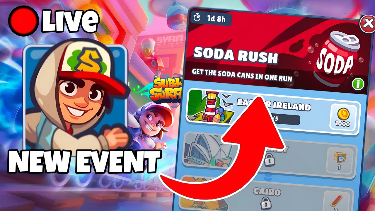 SODA RUSH CHALLENGE in Subway Surfers LIVE 🔴 NEW EVENT SODA RUSH 2026 1080p