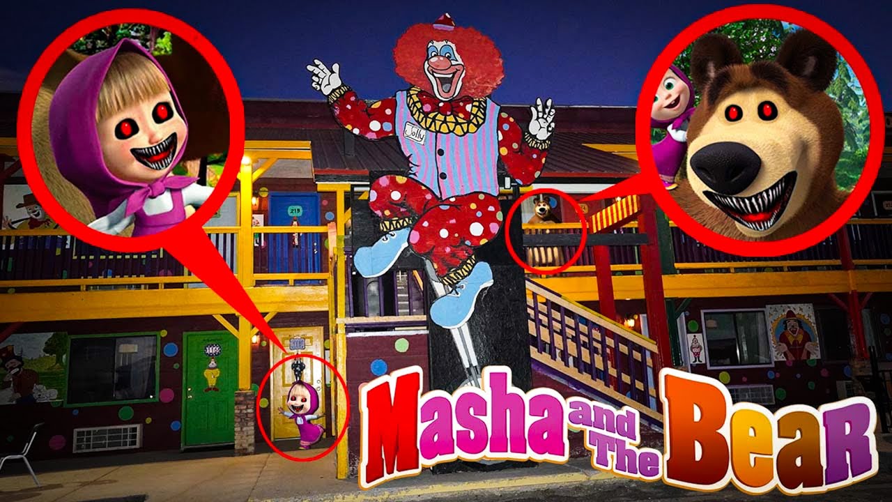 DONT GO TO CLOWN MOTEL AT 3AM (CURSED MASHA AND THE BEAR ARE HIDING HERE)