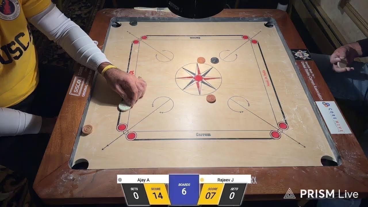 Ajay A vs Murali B - Round 7  A Division NEUSCA Winter Carrom Event 2026 2026