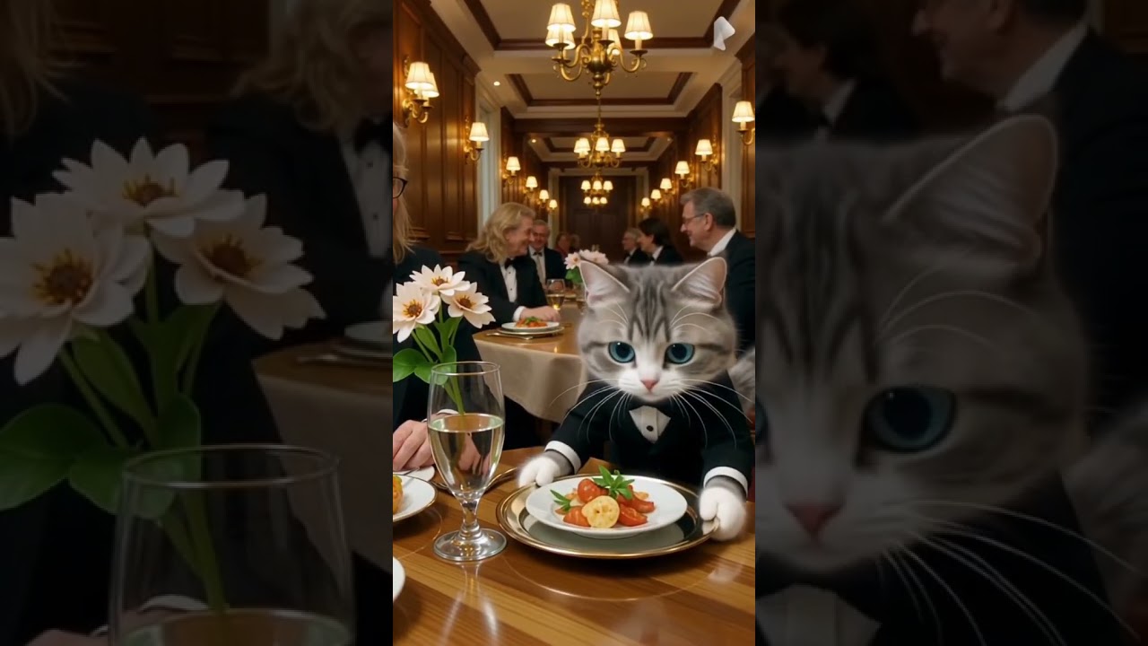 cat waiter #shorts #animals #cartoon #cutepets #viral