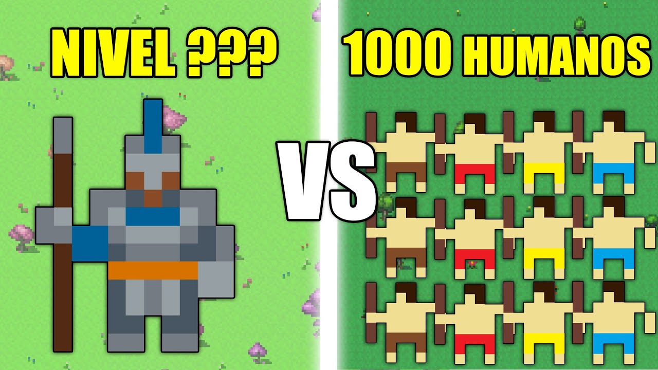 A que NIVEL se puede derrotar a 1000 Humanos? - Worldbox