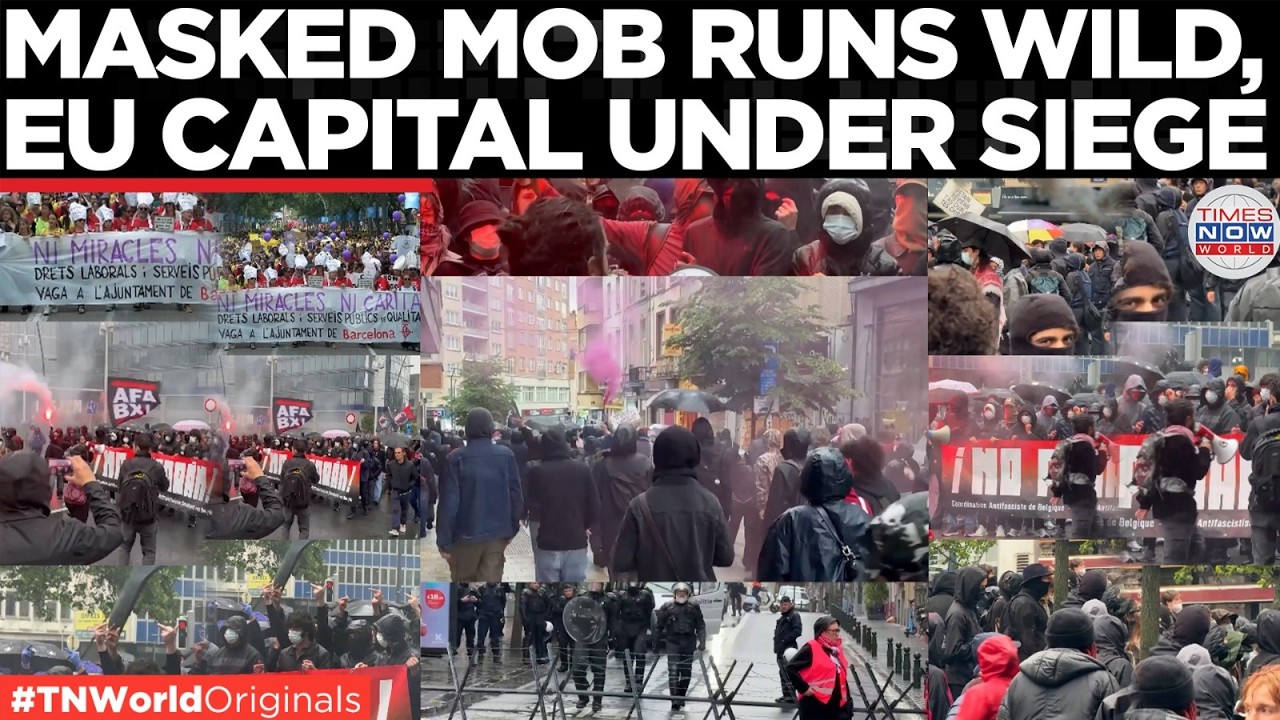 WATCH: BRUSSELS ERUPTS! Windows Shattered, Streets Blocked As Masked Protesters Clash With Police