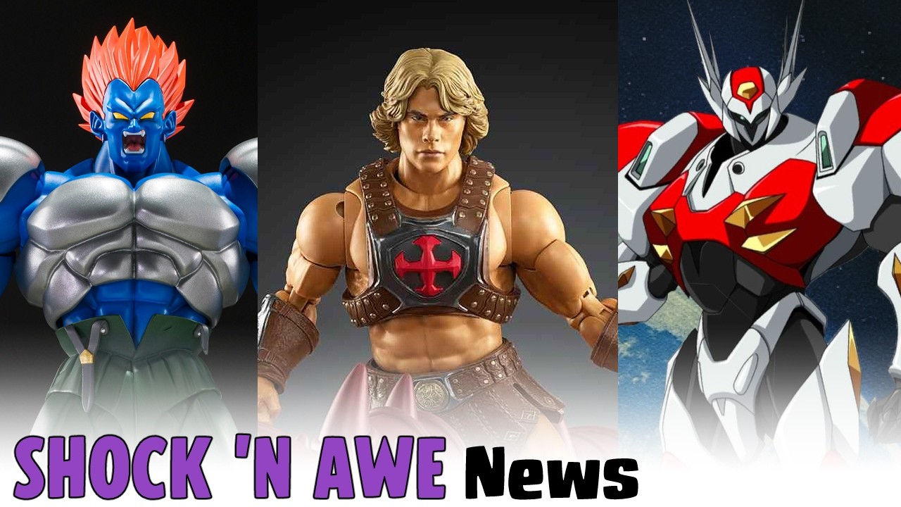 Figuarts Dragon Ball, Hasbro Street Fighter and Voltron, Mattel DC and MOTU, and Kaiyodo Tekkaman