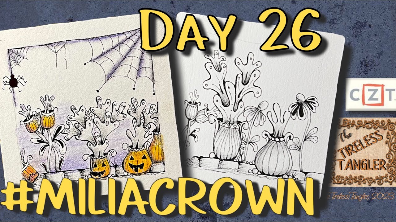 Frightening #MILIACROWN | Inktober Tangles | Day 26