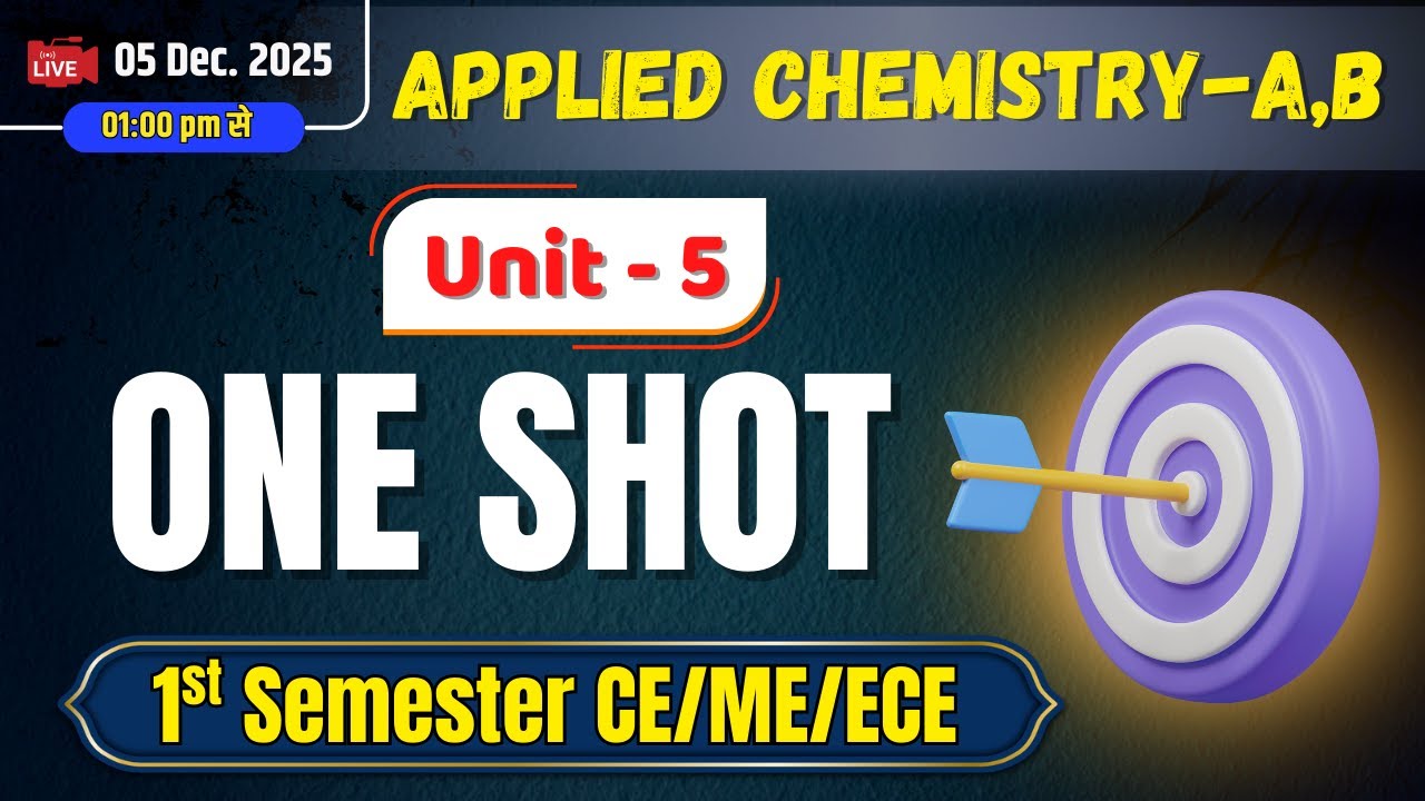 One Shot || Applied Chemistry (Unit-5) || Polytechnic 1st Semester Civil, Mechanical, Electronics
