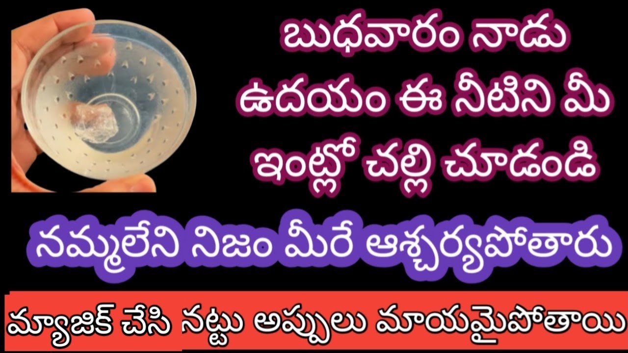 ఒక బుధవారం ఉదయం ఈ నీటిని మీ ఇంట్లో చల్లి చూడండి మ్యాజిక్ చేసి నట్టు మీ అప్పులు అన్నీ మాయమై పోతాయి 