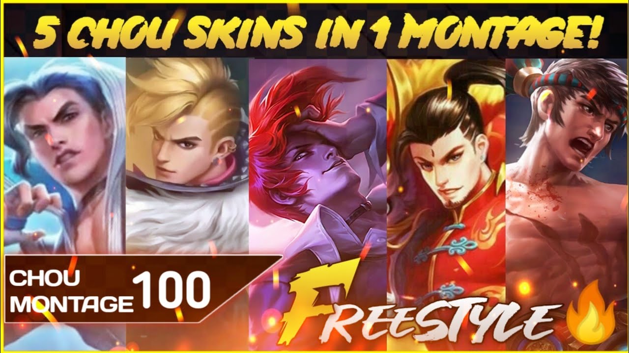 5 Chou Skins In 1 Montage | First Montage Of s16 | Freestyle,Immunes,Outplay | Kharlucard | MLBB