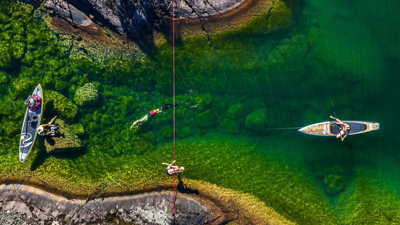 Adventure photographer - Behind the scenes video - Slackline, SUP & free diving