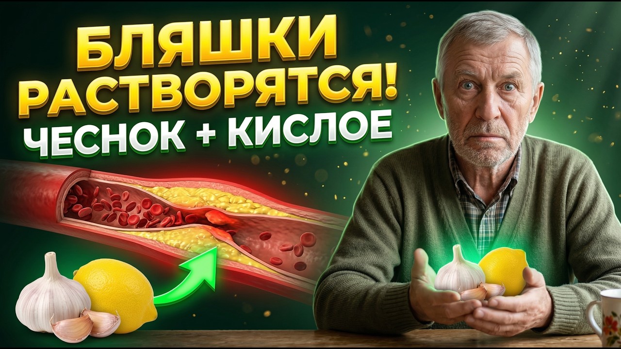 СОСУДЫ ОЧИСТЯТСЯ ОТ БЛЯШЕК! Смешайте чеснок с этим кислым продуктом | Яд для холестерина