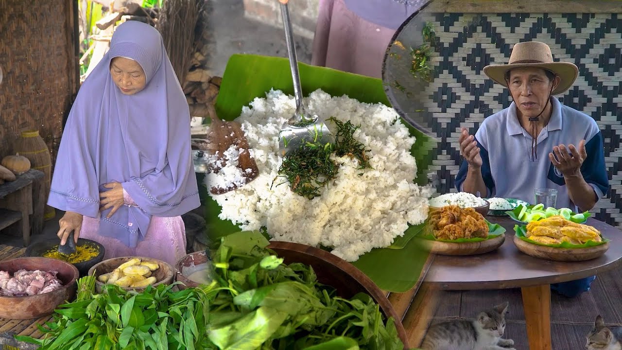 Masak Harian Ala Kampung Halaman | Nasi Daun Jeruk, Ayam Tepung, Tumis Kangkung, dan Pisang Goreng