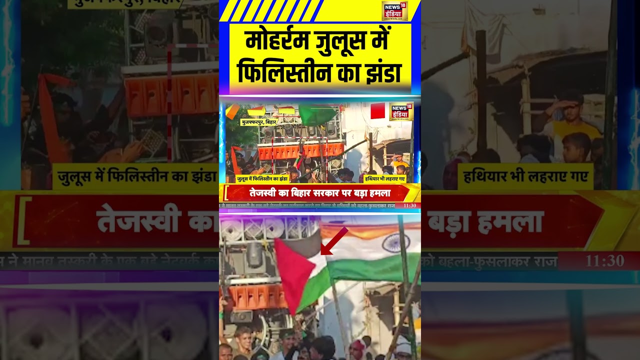 मोहर्रम जुलूस में फिलिस्तीन का झंडा | #bihar #mp #muslims #shorts #muharram2025
