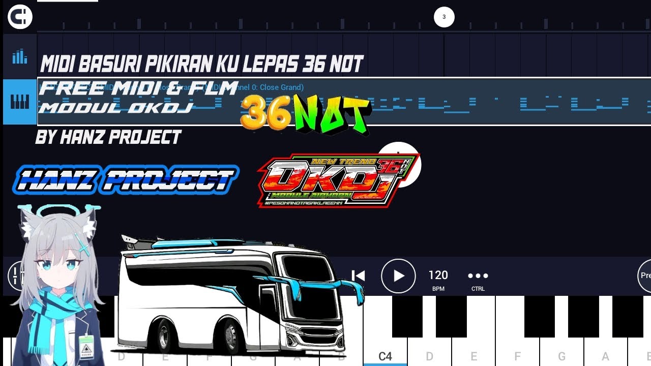 MIDI & FLM BASURI PIKIRAN KU LEPAS MODUL OKDJ 36 NOT, BY HANZ PROJECT