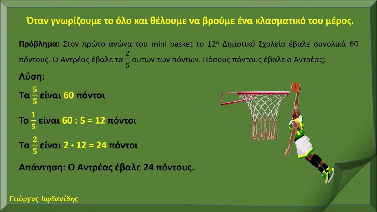 Λύνω προβλήματα με τη μέθοδο της αναγωγής στην κλασματική μονάδα.