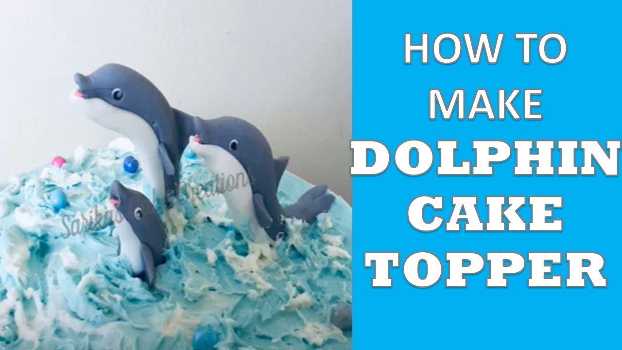 How to make fondant dolphin cake topper/Как сделать торт из помадки с изображением дельфина #fondant