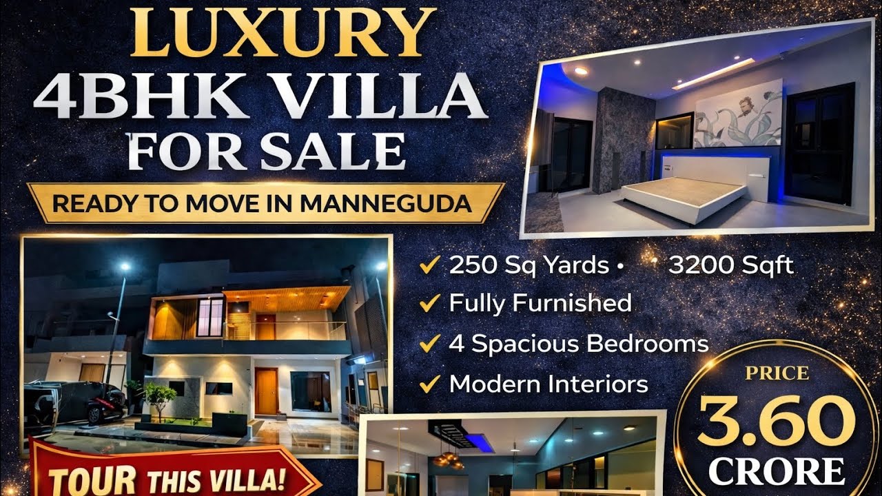 Premium 4 Bhk Villa For Sale|| Manneguda NR LB Nagar || 250 Sq yards, G+1 3200 Sqft || 9912788722 ||