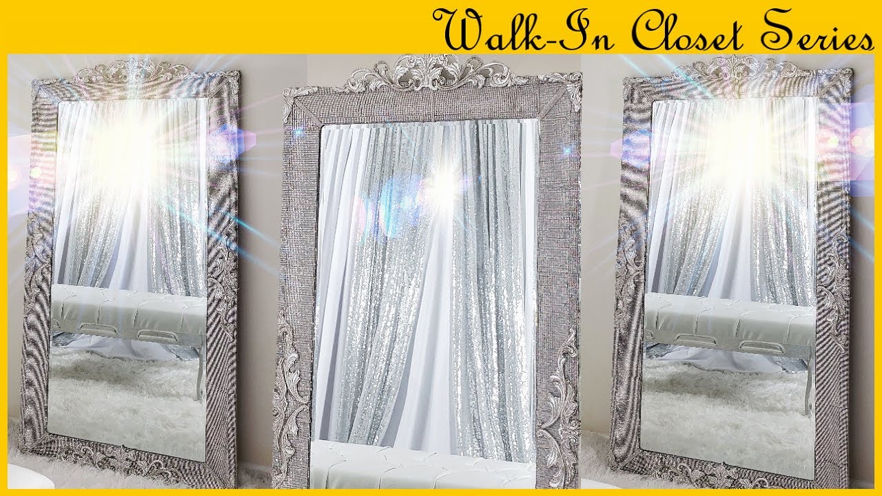 Glam Mirror Full Length Floor Rhinestones DIY Walk-In Closet Series #4