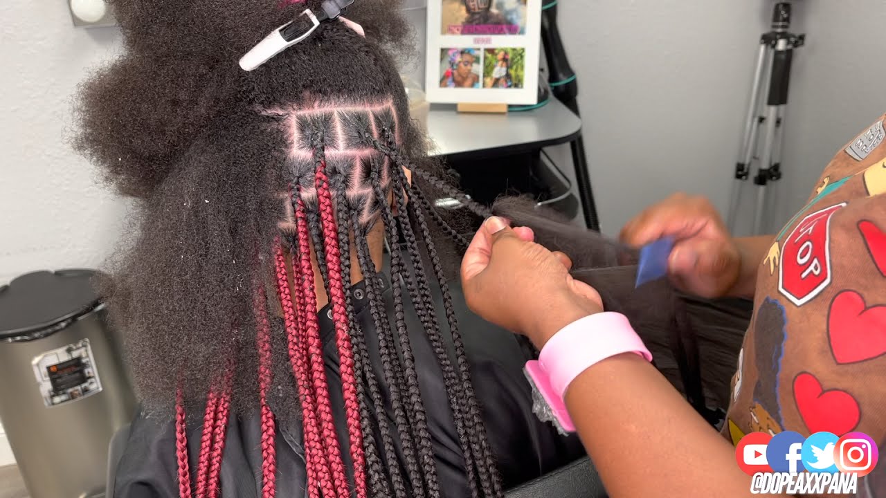 Black and Red Knotless Box Braids| Would You Rock This? Dopecember Day 11