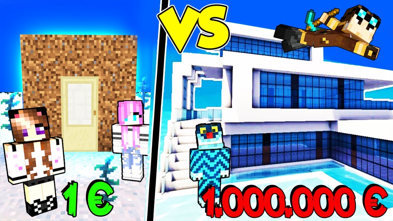 CASA SOTT'ACQUA DA 1&euro; CONTRO CASA SOTT'ACQUA DA 1.000.000&euro; SU MINECRAFT!!