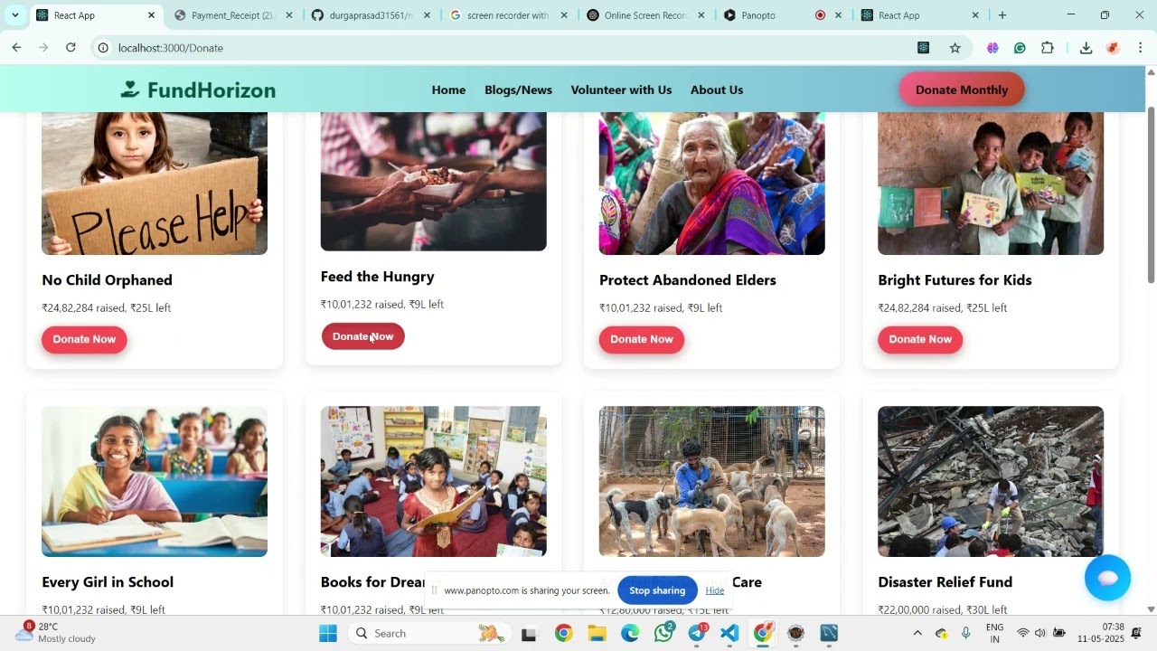 🌐 ONLINE DONATION PLATFORM | Full Stack Web Application (React + Spring Boot + MySQL)