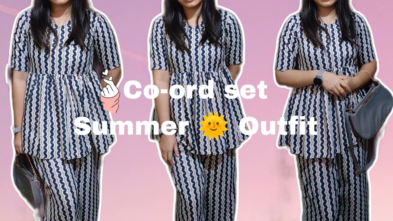 Co Ord Set From Scratch Under rs300||Summer Outfit Co Ord Set ||Cutting Stitching Co Ord Set Outfit|