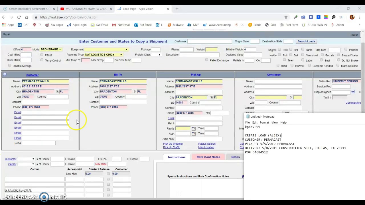 VA TRAINING #3 HOW TO CREATE A LOAD IN ALJEX