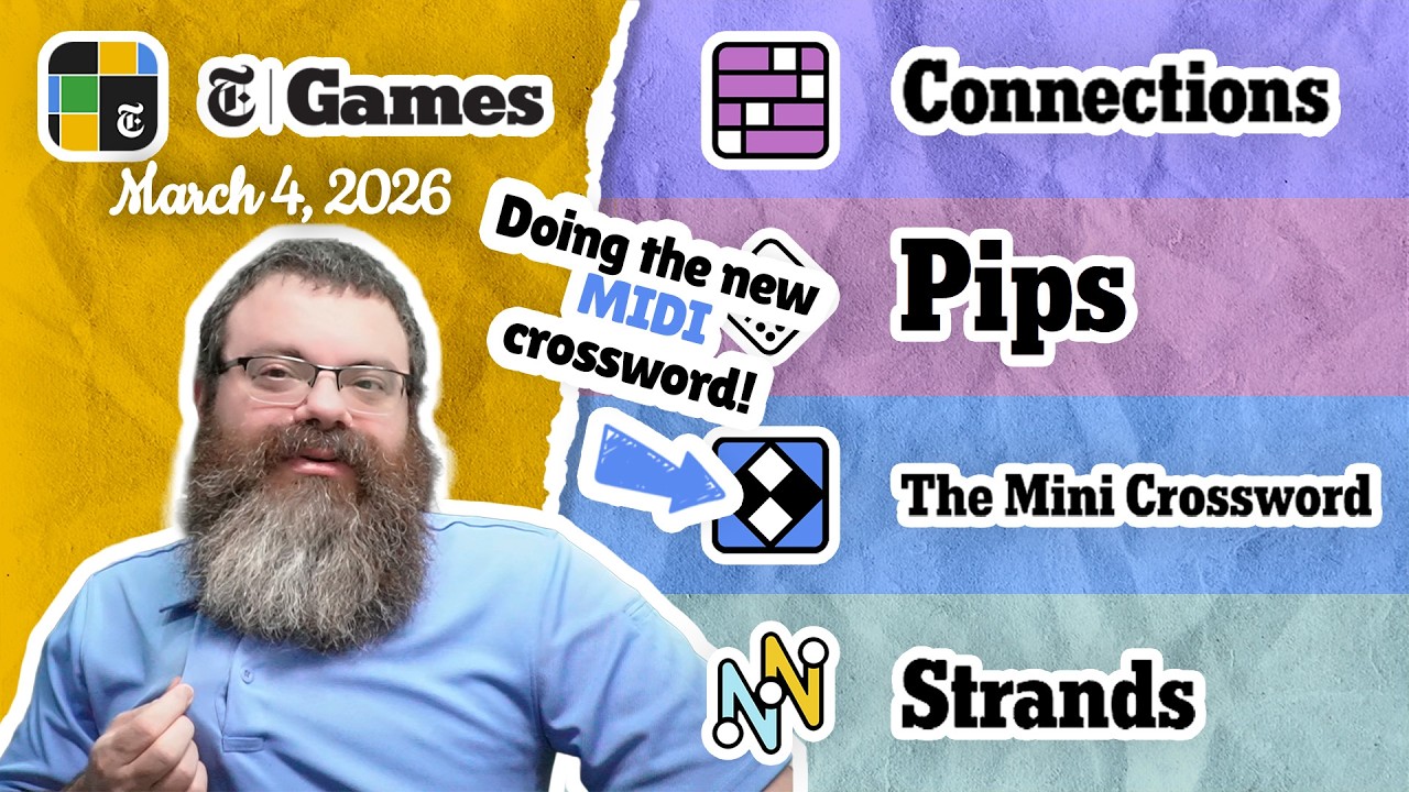 NYT Connections, Pips, Mini Crossword, and Strands | March 4, 2026