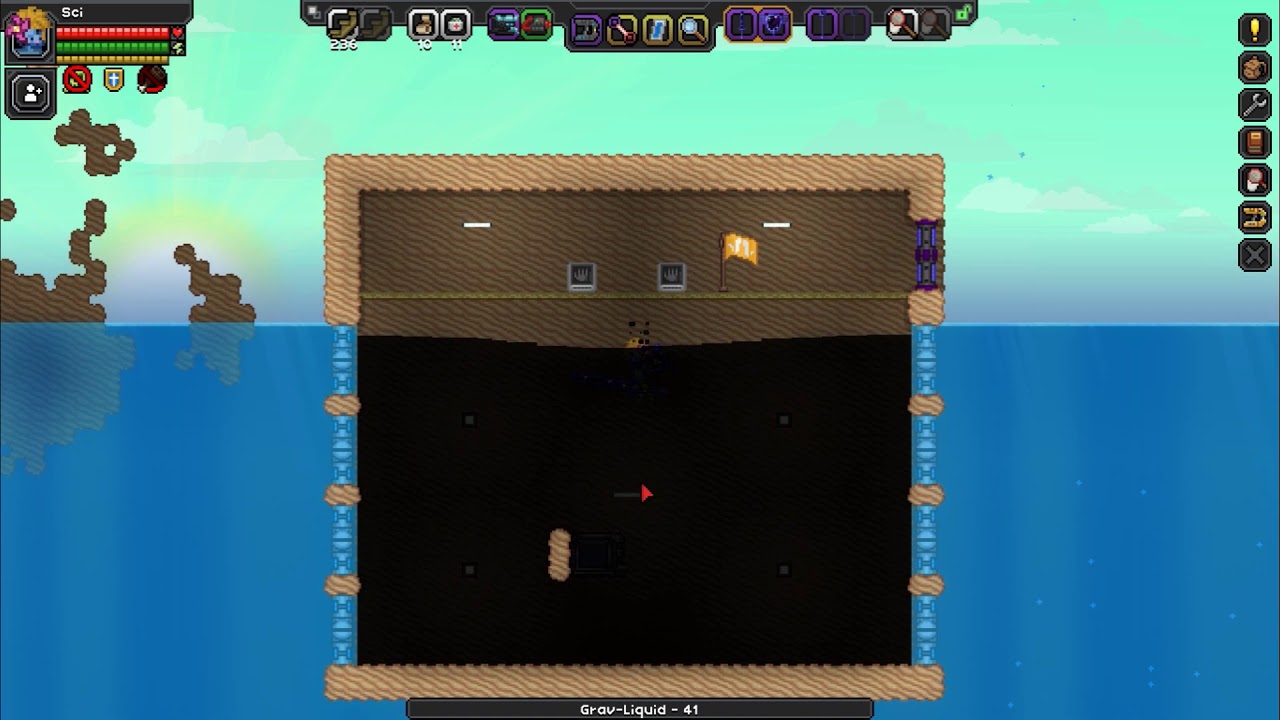 Easy way to create artificial Liquid Protocite pool in Starbound Frakin Universe mod