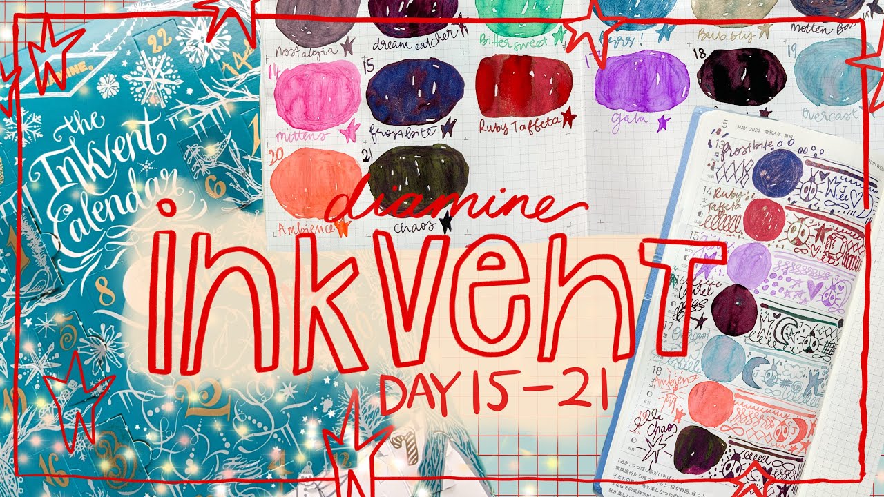 Diamine Inkvent! Дни 15-21 - Распаковка и тестирование оттенков. Неделя 3.