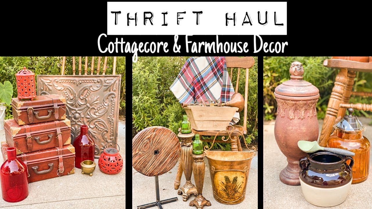 HUGE Thrift Haul - Thrift with Me - 4 Goodwills & Curbside Finds - Cottagecore & Farmhouse Decor